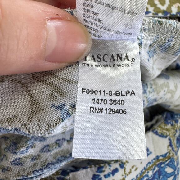 Lascana Pants Womens 8 Blue Green Printed Wide Leg Boho Coastal - Picture 6 of 11